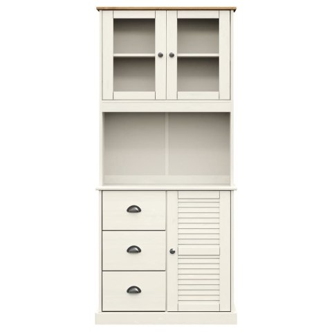 Kredens VIGO, biały, 78x40x175 cm, lite drewno sosnowe Kredens VIGO, biały, 78x40x175 cm, lite drewno sosnowe