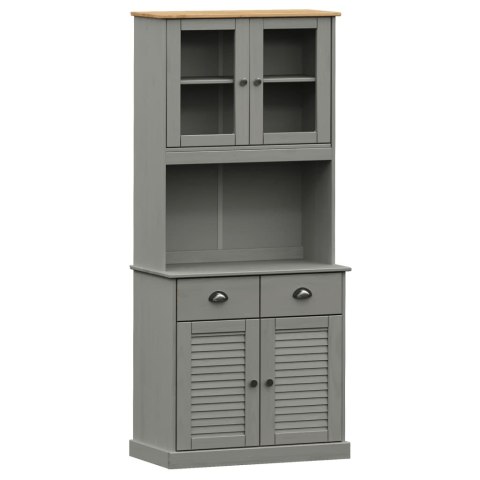 Kredens VIGO, szary, 78x40x175 cm, lite drewno sosnowe Kredens VIGO, szary, 78x40x175 cm, lite drewno sosnowe