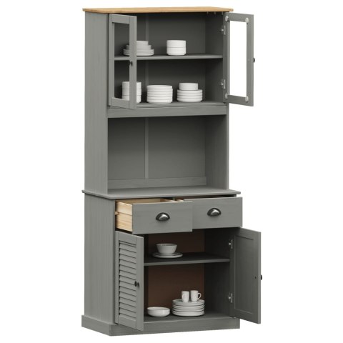 Kredens VIGO, szary, 78x40x175 cm, lite drewno sosnowe Kredens VIGO, szary, 78x40x175 cm, lite drewno sosnowe