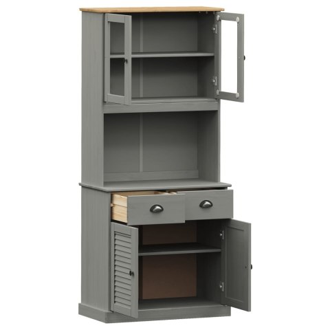 Kredens VIGO, szary, 78x40x175 cm, lite drewno sosnowe Kredens VIGO, szary, 78x40x175 cm, lite drewno sosnowe