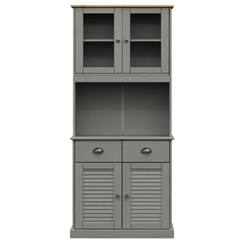 Kredens VIGO, szary, 78x40x175 cm, lite drewno sosnowe Kredens VIGO, szary, 78x40x175 cm, lite drewno sosnowe