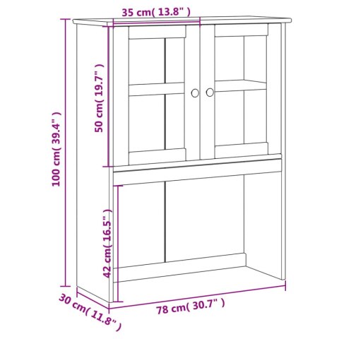 Nastawka do komody VIGO, biała, 78x30x100 cm, lita sosna Nastawka do komody VIGO, biała, 78x30x100 cm, lita sosna