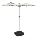 VidaXL Parasol ogrodowy podwójny z LED, piaskowa biel, 316x240 cm