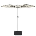 VidaXL Parasol ogrodowy podwójny z LED, piaskowa biel, 316x240 cm