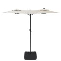 VidaXL Parasol ogrodowy podwójny z LED, piaskowa biel, 316x240 cm