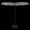 VidaXL Parasol ogrodowy podwójny z LED, piaskowa biel, 316x240 cm