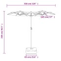 VidaXL Parasol ogrodowy podwójny z LED, piaskowa biel, 316x240 cm