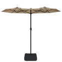 VidaXL Parasol ogrodowy podwójny z LED, taupe, 316x240 cm