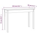 VidaXL Stolik konsolowy, 110x40x75 cm, lite drewno sosnowe