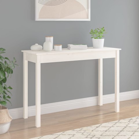 Stolik konsolowy, biały, 110x40x75 cm, lite drewno sosnowe Stolik konsolowy, biały, 110x40x75 cm, lite drewno sosnowe