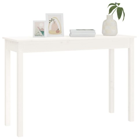 Stolik konsolowy, biały, 110x40x75 cm, lite drewno sosnowe Stolik konsolowy, biały, 110x40x75 cm, lite drewno sosnowe