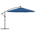 VidaXL Parasol wiszący z lampkami LED, lazurowy, 350 cm