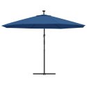 VidaXL Parasol wiszący z lampkami LED, lazurowy, 350 cm