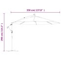 VidaXL Parasol wiszący z lampkami LED, lazurowy, 350 cm