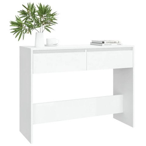 Stolik konsolowy, biały, 100x35x76,5 cm, płyta wiórowa Stolik konsolowy, biały, 100x35x76,5 cm, płyta wiórowa