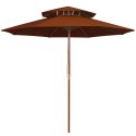 VidaXL Parasol ogrodowy z dwupoziomową czaszą, terakota, 270 cm