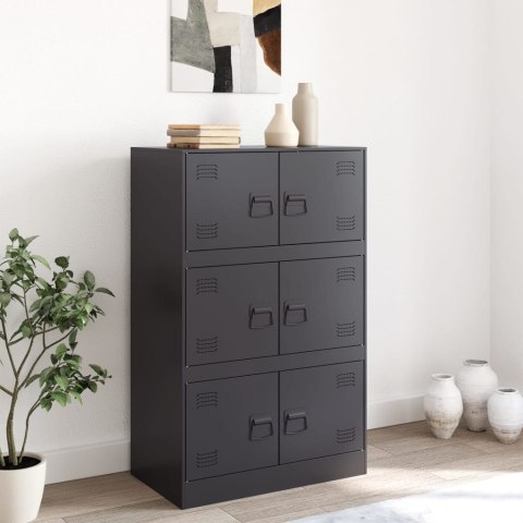 Szafka boczna, czarna, 67x39x107 cm, stal Szafka boczna, czarna, 67x39x107 cm, stal