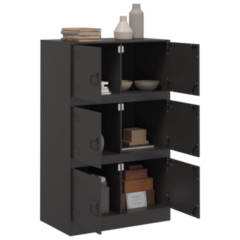 Szafka boczna, czarna, 67x39x107 cm, stal Szafka boczna, czarna, 67x39x107 cm, stal