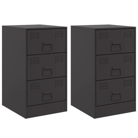 Szafki nocne, 2 szt., czarne, 34,5x39x62 cm, stal Szafki nocne, 2 szt., czarne, 34,5x39x62 cm, stal