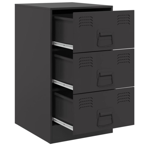 Szafki nocne, 2 szt., czarne, 34,5x39x62 cm, stal Szafki nocne, 2 szt., czarne, 34,5x39x62 cm, stal