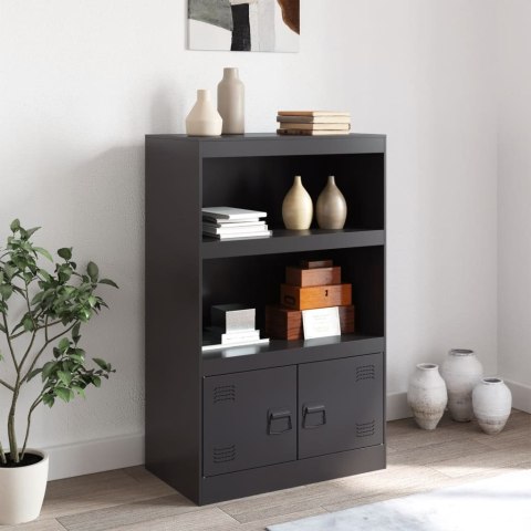 Szafka boczna, czarna, 67x39x107 cm, stal Szafka boczna, czarna, 67x39x107 cm, stal