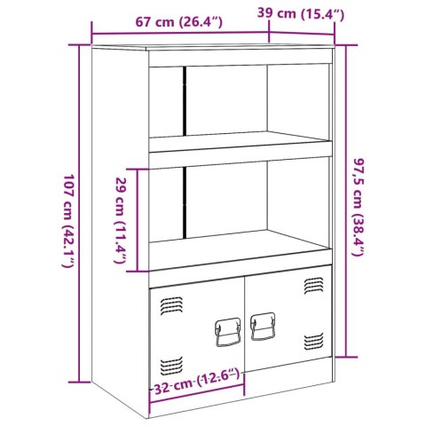 Szafka boczna, czarna, 67x39x107 cm, stal Szafka boczna, czarna, 67x39x107 cm, stal