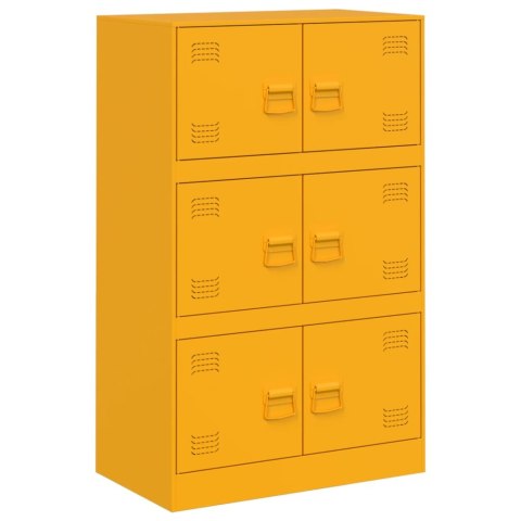 Szafka boczna, musztardowa, 67x39x107 cm, stal Szafka boczna, musztardowa, 67x39x107 cm, stal