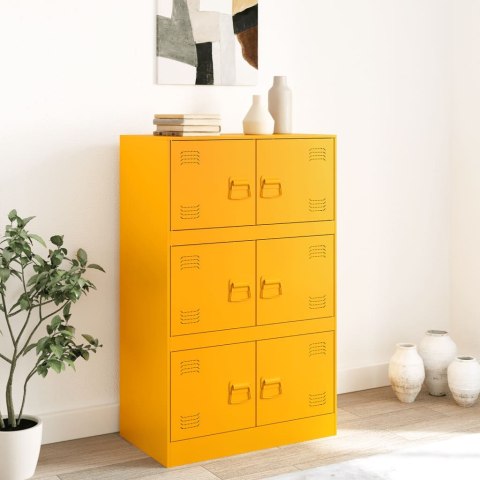 Szafka boczna, musztardowa, 67x39x107 cm, stal Szafka boczna, musztardowa, 67x39x107 cm, stal