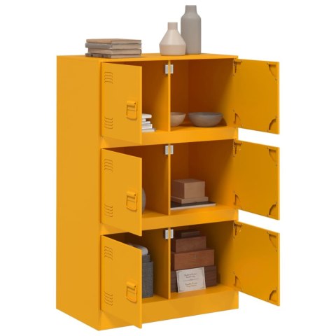Szafka boczna, musztardowa, 67x39x107 cm, stal Szafka boczna, musztardowa, 67x39x107 cm, stal