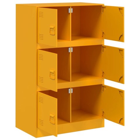 Szafka boczna, musztardowa, 67x39x107 cm, stal Szafka boczna, musztardowa, 67x39x107 cm, stal