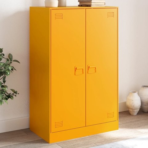 Szafka boczna, musztardowa, 67x39x107 cm, stal Szafka boczna, musztardowa, 67x39x107 cm, stal