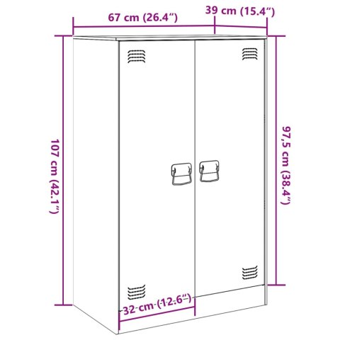 Szafka boczna, musztardowa, 67x39x107 cm, stal Szafka boczna, musztardowa, 67x39x107 cm, stal