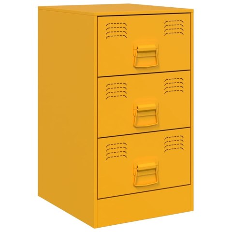 Szafki nocne, 2 szt., musztardowe, 34,5x39x62 cm, stal Szafki nocne, 2 szt., musztardowe, 34,5x39x62 cm, stal