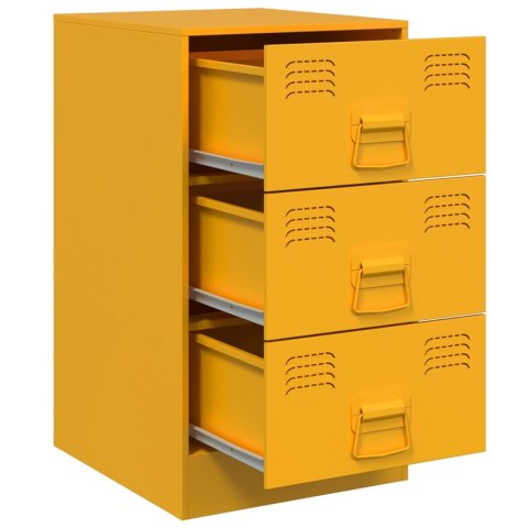 Szafki nocne, 2 szt., musztardowe, 34,5x39x62 cm, stal Szafki nocne, 2 szt., musztardowe, 34,5x39x62 cm, stal