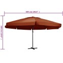 VidaXL Parasol ogrodowy na słupku aluminiowym, 600 cm, terakota