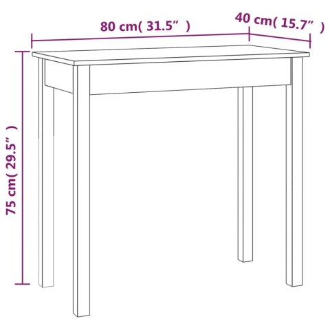 Stolik konsolowy, 80x40x75 cm, lite drewno sosnowe Stolik konsolowy, 80x40x75 cm, lite drewno sosnowe