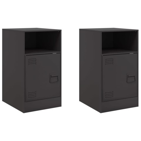 Szafki nocne, 2 szt., czarne, 34,5x39x62 cm, stal Szafki nocne, 2 szt., czarne, 34,5x39x62 cm, stal