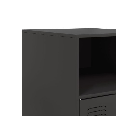 Szafki nocne, 2 szt., czarne, 34,5x39x62 cm, stal Szafki nocne, 2 szt., czarne, 34,5x39x62 cm, stal