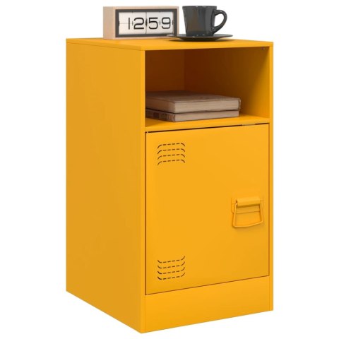 Szafki nocne, 2 szt., musztardowe, 34,5x39x62 cm, stal Szafki nocne, 2 szt., musztardowe, 34,5x39x62 cm, stal
