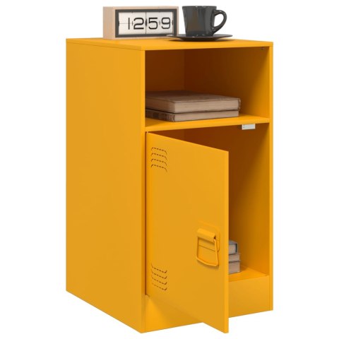 Szafki nocne, 2 szt., musztardowe, 34,5x39x62 cm, stal Szafki nocne, 2 szt., musztardowe, 34,5x39x62 cm, stal