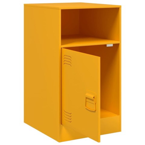 Szafki nocne, 2 szt., musztardowe, 34,5x39x62 cm, stal Szafki nocne, 2 szt., musztardowe, 34,5x39x62 cm, stal