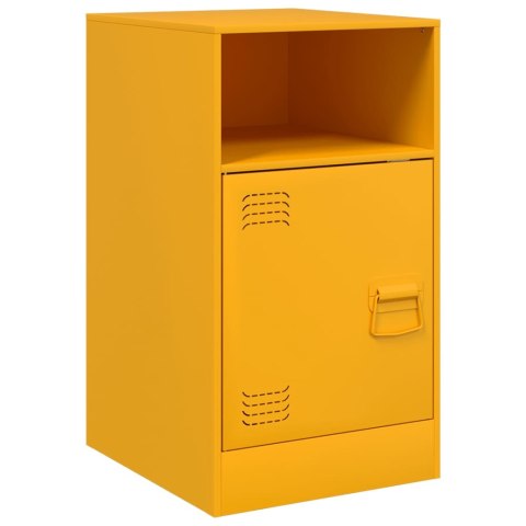 Szafki nocne, 2 szt., musztardowe, 34,5x39x62 cm, stal Szafki nocne, 2 szt., musztardowe, 34,5x39x62 cm, stal