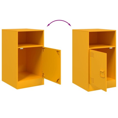 Szafki nocne, 2 szt., musztardowe, 34,5x39x62 cm, stal Szafki nocne, 2 szt., musztardowe, 34,5x39x62 cm, stal