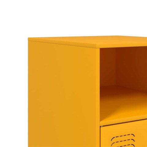 Szafki nocne, 2 szt., musztardowe, 34,5x39x62 cm, stal Szafki nocne, 2 szt., musztardowe, 34,5x39x62 cm, stal