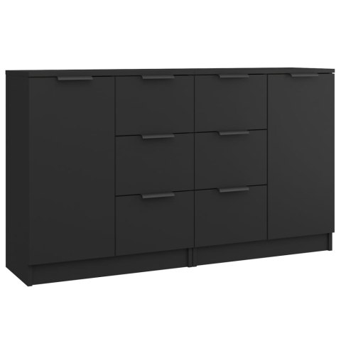 Komody, 2 szt., czarne, 60x30x70 cm, materiał drewnopochodny Komody, 2 szt., czarne, 60x30x70 cm, materiał drewnopochodny