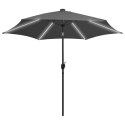 VidaXL Parasol ogrodowy z LED i aluminiowym słupkiem, 300 cm, antracyt