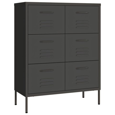 Szafka z szufladami, antracytowa, 80x35x101,5 cm, stalowa Szafka z szufladami, antracytowa, 80x35x101,5 cm, stalowa