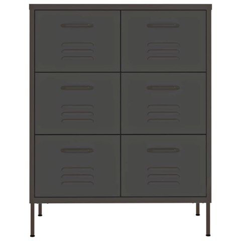 Szafka z szufladami, antracytowa, 80x35x101,5 cm, stalowa Szafka z szufladami, antracytowa, 80x35x101,5 cm, stalowa