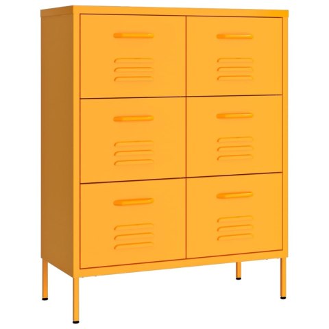 Szafka z szufladami, musztardowa, 80x35x101,5 cm, stalowa Szafka z szufladami, musztardowa, 80x35x101,5 cm, stalowa