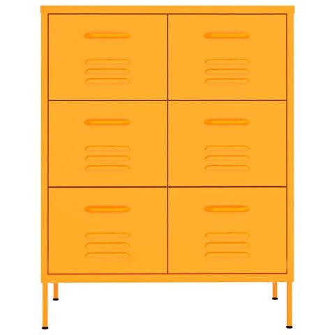 Szafka z szufladami, musztardowa, 80x35x101,5 cm, stalowa Szafka z szufladami, musztardowa, 80x35x101,5 cm, stalowa